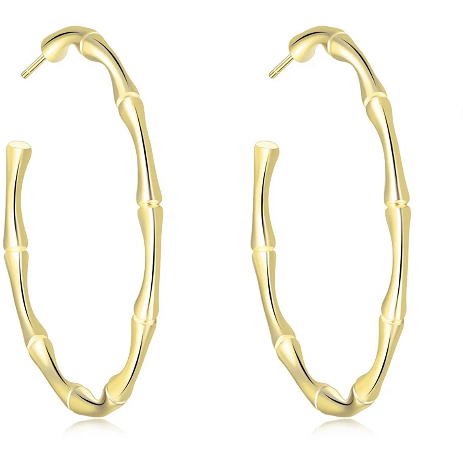 Sleek Bamboo Hoop Earrings