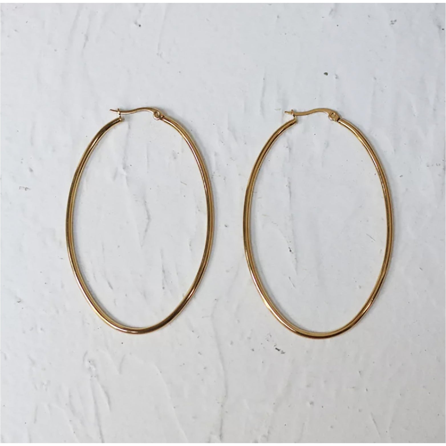 Sleek Oval Hoop Earrings