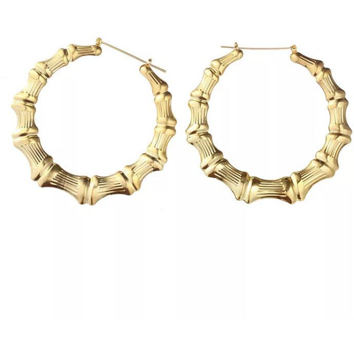 Round Bamboo Earrings- Large